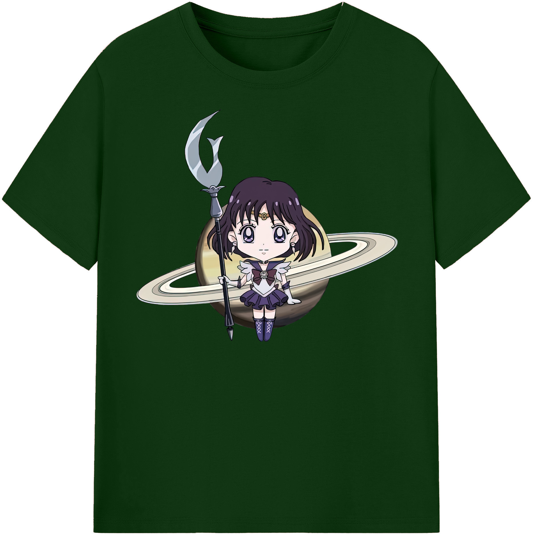 （画像用） 美少女戦士セーラームーン 土萠ほたる Sailor Moon Tomoe Hotaru （セーラーサターン；Sailor Saturn） 綿100％半袖Tシャツ（フロントプリント）